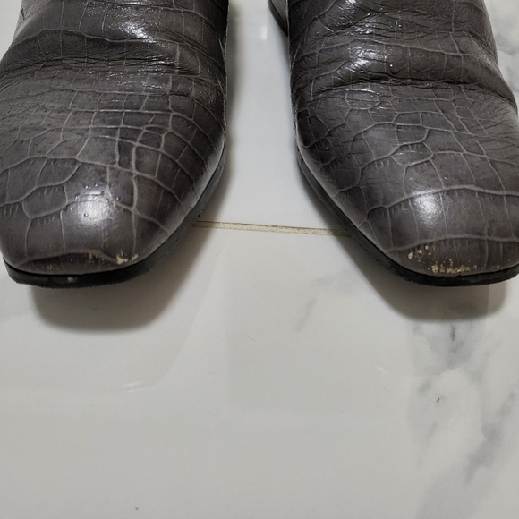 Massimo Dutti gray leather ankle boots sz7 - Picture 3 of 5